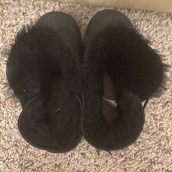 UGG Women Black Suede Water Resistance Shearling Lined Winter Boots Size 5 - Picture 6 of 9